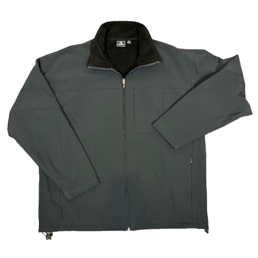 Champion Soft Shell Fleece Lined Full Zip Jacket Charcoal Men's Size Large‎